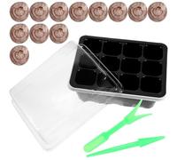 CLISPEED Plateau de Semis Rigide Cellules avec Cubes de Germination et Extracteurs Bac Semis Léger Plastique pour Jardinage et Démarrage de Plants