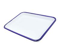CLISPEED Plateau Émaillé Blanc Rectangulaire Grosse Taille Polyvalent en Émail Élégant pour Servir et Présenter des Aliments Cuisine