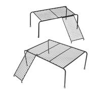 CLISPEED Plateforme en Fer Noire pour Poulailler 2pcs avec Échelle, Support Pratique pour Petits Animaux, Adaptée la Cage pour Poser Jouets et Bols d'eau