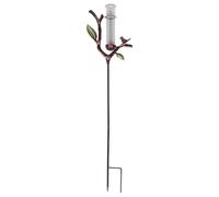 CLISPEED Pluviomètre de Jardin en Métal avec Double Échelle, Design Feuille Élégante, Installation Facile au Sol, Adapté pour Terrasse et Arrière-Cour
