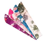 CLISPEED Pochette pour Éventail Pliant 4 Pièces Multicolores en Satin pour Rangement Portable d'Éventails Japonerie à Main, pour Présents et Sorties