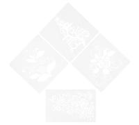 CLISPEED Pochoirs Fleurs Réutilisables en Pet pour Peinture Murale Bois, 4 Pièces Pratiques pour Décoration, pour Cartes de Vœux et Journaux Créatifs