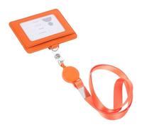 CLISPEED Porte-badge Horizontal en Polyuréthane Pu avec Lanière Ajustable Rétractable, Boucle à Dégagement Rapide, Étui Protecteur pour Cartes D'identité et Badges, Accessoire