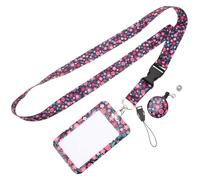 CLISPEED Porte-badge Nominatif Clip Sécurisé en Abs, Protège-cartes Créatif pour Badges et Cartes de Crédit, Style Floral Élégant pour Usage Quotidien Bureau