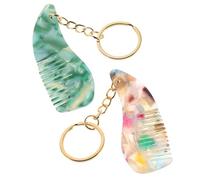 CLISPEED Porte Clé Peigne Mini Acétate Portable pour Hommes Accessoire de Voyage Kawaii pour Coiffure et Toilettage de Barbe Charm de Sac à Main et Pochette