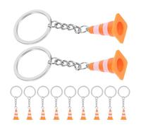 CLISPEED Porte-clés Accessoire Ludique 12 Pièces Mini Cône de Signalisation Léger et Compact en Abs et Alliage de Zinc pour Fêtes D'anniversaire et Saint-valentin