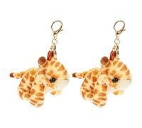CLISPEED Porte-Clés Girafe en Peluche Lot de 2, Pendentifs d'Animal de Dessin Animé, Décoration Suspendue pour Clés et Présents Assistantes Maternelles