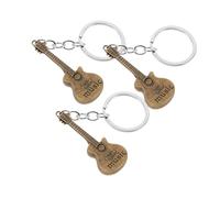 CLISPEED Porte-clés Guitare Miniature Multifonctionnel en Bronze, Lot De 3, Petit Accessoire Décoratif Musical, Présent Élégant pour Paquet, Voiture Et Usage Quotidien