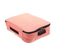 CLISPEED Porte-Documents Multicouches Pliable Tissu Imperméable Serrure, Grosse Capacité pour Passeport et Certificats, Pochette Rangement Portable Femme Voyage 3 Couches Rose