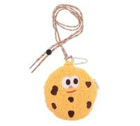 CLISPEED Porte-Monnaie Cookie en Peluche Jaune, Petit Paquet Bandoulière