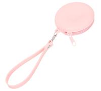 CLISPEED Porte-Monnaie en Silicone Rose avec Dragonne, Petit Porte-Monnaie Zippé pour Femme et Garçon et Filles, Pochette Change Compacte pour École, Bureau et Voyage, Accessoire Léger