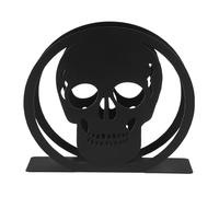 CLISPEED Porte-serviettes en Fer Noir avec Pieds Antidérapants, Design Tête de Mort Élégant et Moderne, Accessoire de Table pour Repas en Extérieur et Fêtes