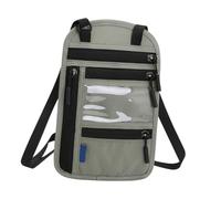 CLISPEED Portefeuille Tour De Cou RFID pour Passeport Et Cartes De Voyage Paquet à Passeport Imperméable Pochette De Voyage pour Homme Et Femme Protection Vol Électronique Couleur Gris Clair