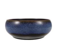 CLISPEED Pot à Lotus en Céramique Émaillée Bleu Fumé 20 CM - Grand Bol Hydroponique pour Nénuphars et Plantes Aquatiques D’Intérieur - Jardinière Rétro pour Bonsaïs et Succulentes Pot