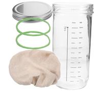 CLISPEED Pot Hermétique Verre avec Échelle pour Levain Bocal de Fermentation Scellé pour Stockage Précis des Ingrédients