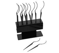 CLISPEED Présentoir à maquillage extensions de cils 1 set avec 12 sticks courbés - support plastique noir pour rangement professionnel et présentation soignée