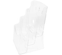 CLISPEED Présentoir à Prospectus de Table A5 3 Niveaux en Acrylique Transparent pour Rangement Dossiers, Organisateur de Brochures Polyvalent Bureau et Salle D'étude, Porte-brochures