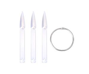 CLISPEED Présentoir de Nuancier de Vernis à Ongles en Plastique Forme Éventail Anneau Rond, 2 Sets de 40 Bâtonnets pour Nail Art Pratiquer sans Burrs Gravure Lisse