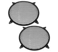 CLISPEED Protection Audio en Plastique Léger Lot de 2 Grilles de Haut-Parleur Rondes 12 Pouces, Couvercle Anti-Poussière Grille de Fixation pour Enceinte et Subwoofer Domestique et