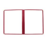 CLISPEED Protège-Liste de Prix Transparent A4 4 Pages en PVC Rouge Couverture de Menu pour Café Restaurant Bar Support Réutilisable pour Stockage et Affichage des Menus
