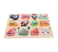 CLISPEED Puzzle en Bois Éducatif pour Tout-Petits 1-2 Ans Jeu d'Association de Formes et Couleurs Pièces Lisses et Sûres Thème Transports Éveil Montessori pour Bébé