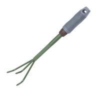 CLISPEED Râteau à Trois Dents en Acier Robuste, Outil de Jardinage Portable Vert pour Désherbage et Ameublissement du Sol, Fournitures D'outils de Jardin Adaptées aux Pelouses et Espaces