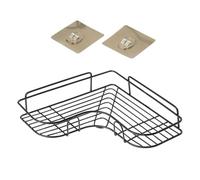 CLISPEED Rayonnage de Rangement Mural Noir en Fer avec 4 Patchs Fixes sans Trace, Support Pratique sans Perforation pour Brosse à Dents et Crème Lavante, Forte Capacité de Charge