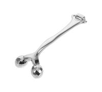 CLISPEED Rouleau de Massage Facial Métallique Double Extrémité Argenté, Masseur Visage et Cou Lifting, Appareil de Massage Multifonctionnel pour Soins Peau et Stimulation Circulation