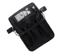 CLISPEED Sac Banane D'infirmière en Nylon Noir Multiples Compartiments, Facile à Fixer et Haute Fiabilité, pour Matériel Infirmier et Accessoires Aide-soignante