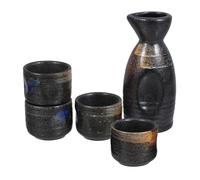 CLISPEED Sake Japonais Céramique Service à Saké Traditionnel avec Carafe et Tasses Design Simple et Élégant pour Boissons et Décoration Usage Familial et Cadeau