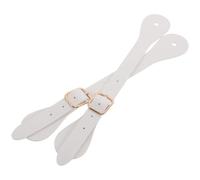 CLISPEED Sangles D’éperons Réglables Blanches pour Bottes D’équitation Western, Ceintures Élastiques en Cuir Synthétique, Accessoires de Maintien de Talon pour Amateurs D’équitation, Lot