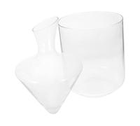 CLISPEED Seau à Glace Verre Transparent et Décanteur Oblique Élégant pour Vin Distributeur de Vin Design Moderne et Transparent