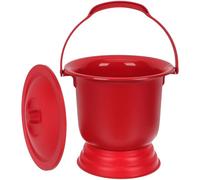 CLISPEED Seau Hygiénique Rouge en Pp Couvercle Stable et Poignée, Pot de Chambre Portable pour Usage et Soins à Domicile