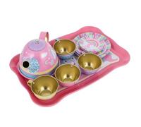 CLISPEED Service à Thé Factice en Fer-Blanc 14 Pièces pour Filles, Ensemble Miniature Licorne Coloré, D'imitation Éducatif pour Maison de Jeu et Activités Créatives