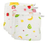 CLISPEED Serviette Visage Toilette Bébé Ultra Douce, Ensemble 5 Pièces, Coton Absorbant, Motifs Assortis, Usage Quotidien Et Sortie En Famille, Adaptée -né