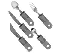 CLISPEED Set de Couverts Antitremblements pour Personnes Âgées Poignées Extra Larges Ergonomiques Ustensiles Adaptatifs Durables Acier Inoxydable et Kit pour Arthrite et Handicap