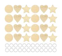 CLISPEED Set de Étiquettes en Bois Naturel Formes, et Cœur Lot de 240 Texture Lisse Facile à Colorer - pour Décoration Anniversaire et Loisirs Créatifs