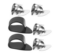 CLISPEED Set de Médiators pour Guitare Fingerstyle Inoxydable avec Médiators Pouce Plastique pour Guitare Basse Ukulélé et Banjo Accessoires de Pratique pour Débutants