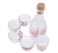 CLISPEED Set de Service à Saké Verre sans Ensemble Carafe Tasses et Chauffe Saké Verre Flûté Élégant et Cadeau pour Amateurs de et Décoration de Table