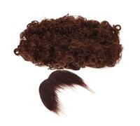 CLISPEED Set Déguisement Pirate avec Perruque Afro et Moustache Fausse Marron Accessoire Costume Halloween et Cosplay Kit Barbe et Cheveux Artificiels Réutilisable pour Fête Thématique