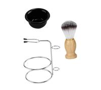 CLISPEED Set Rasage Hommes Inox Brosse Barbe et Bol avec Support et Design Pratique pour Toilettage Complet