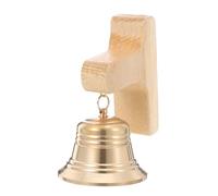 CLISPEED Sonnette Magnétique à Vent en Bois de Hêtre T Grosse Taille, Cloche en Laiton, Fixation Magnétique sans Perçage, Carillon Décoratif pour Porte D’entrée, Magasin, Bureau et Maison,