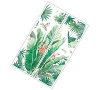 CLISPEED Stickers Muraux Végétaux Autocollants en PVC Résistant Motif Tropical Feuilles et Oiseaux 1 Feuille Autocollante Décorative Verte Décoration Murale DIY pour Salon Chambre et
