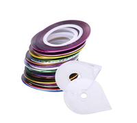CLISPEED Stickers Ruban Ongles Nail Art 90 Rouleaux Taille Standard Vinyle Adhésif Multicolore Autocollants pour Ongles Femmes Filles Décoration Manucure avec 2 Boîtes Couleur Aléatoire