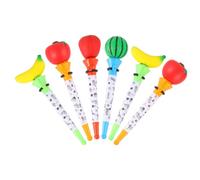 CLISPEED Stylo Bille de Décompression PU Fruit Cartoon 6 Pièces Étudiants | Stylo à Bille Créatif, Lignes Nettes et Usage Portable, pour Notes D’examen à Maison Couleur Aléatoire Plusieurs styles