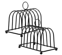 CLISPEED Support à Toast de Table en Acier Inoxydable 2pcs, Porte Tranche Multifonction en Fer Plaqué, Design Vertical Compact pour Rangement Petit-déjeuner