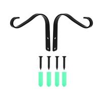 CLISPEED Support Suspendu Crochet Mural en Fer 2 Pièces pour Pots de Fleurs Lanternes Jardin Extérieur Balcon Décoration Rustique Fixation Murale Robuste
