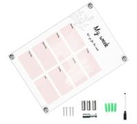 CLISPEED Tableau Mémo Mural Transparent en Acrylique Stylo Effaçable et 4 Punaises Tableau Blanc Simple pour Messages Manuscrits pour Maison École et Bureau