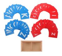 CLISPEED Tableau Montessori Alphabet Bois avec Lettres de Rouge et Bleu Outils Pédagogiques pour Développement Linguistique et Apprentissage Créatif des Garçon Fille Maternelle