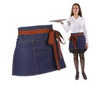 CLISPEED Tablier de Serveuse Jean avec Poches Tablier de Cuisine Coton Denim pour Restaurant Compatible Uniformes